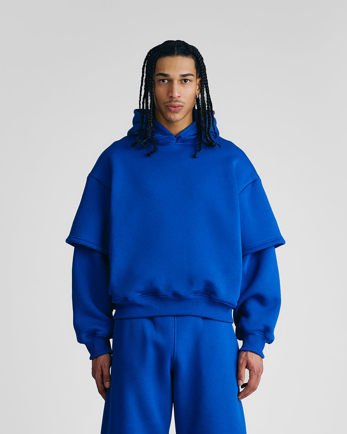 Royal Blue Double-Sleeve Hoodie