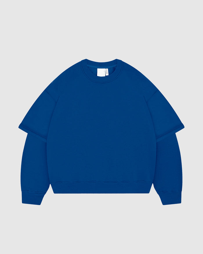 Royal Blue Double-Sleeve Crewneck