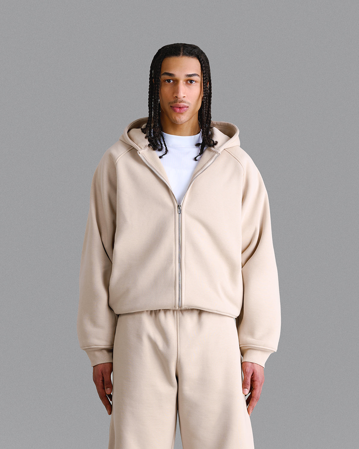 Premium 500gsm Soft Sand Zip Hoodie