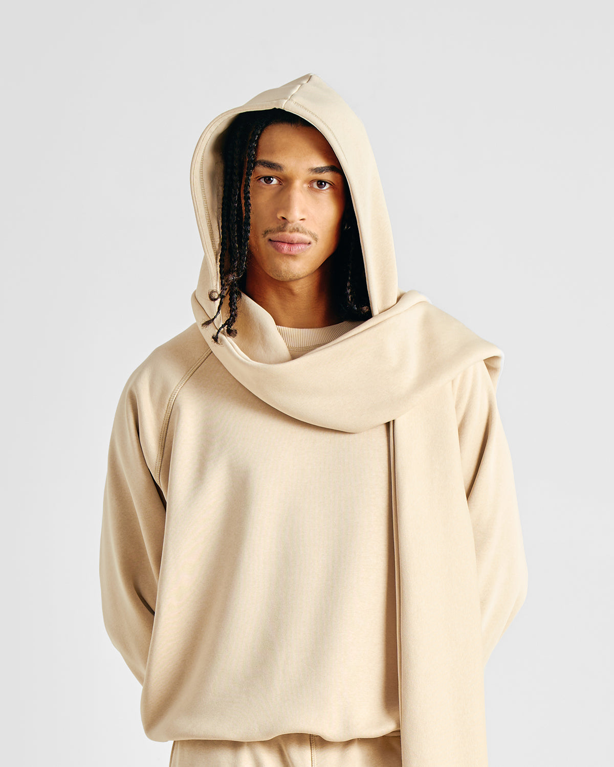 Soft Sand Upcycled Hoodscarf