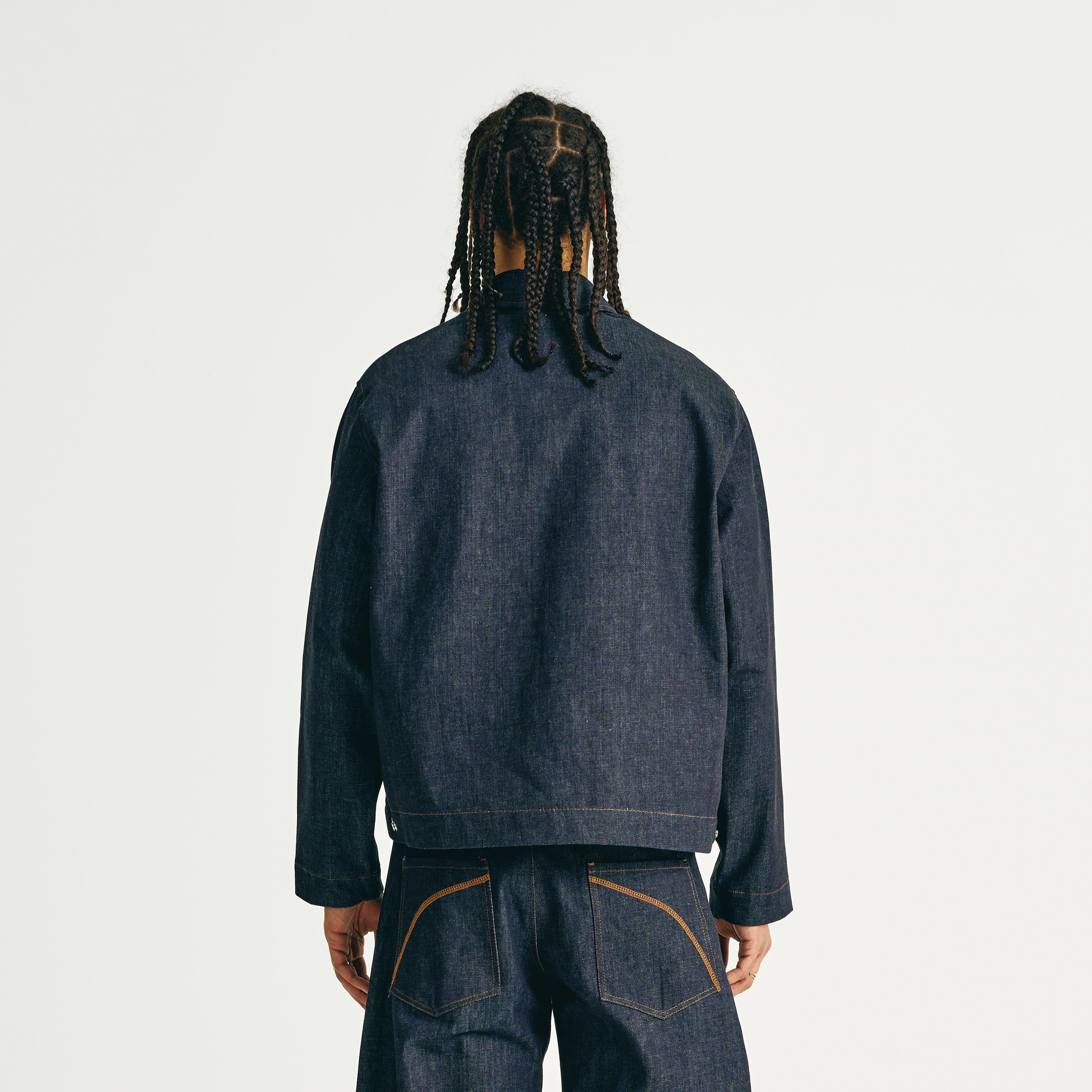 Raw Denim Clasp Work Jacket - Indigo