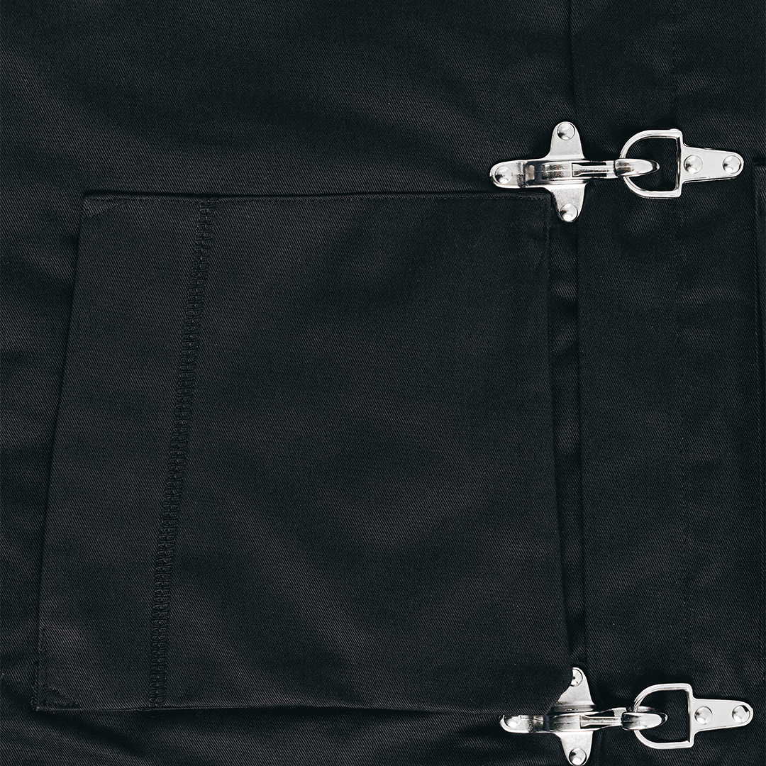 Padded Clasp Work Jacket - Jet Black