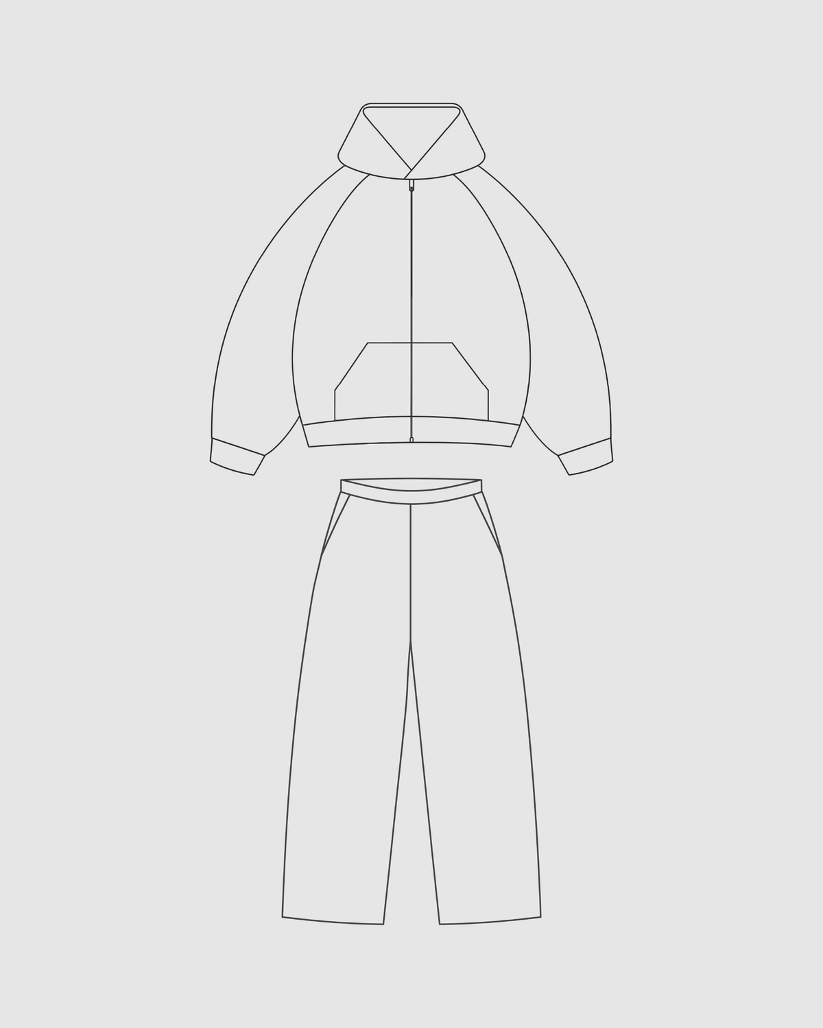 EVERYDAY ZIP HOODIE + SWEATPANTS SET 350gsm