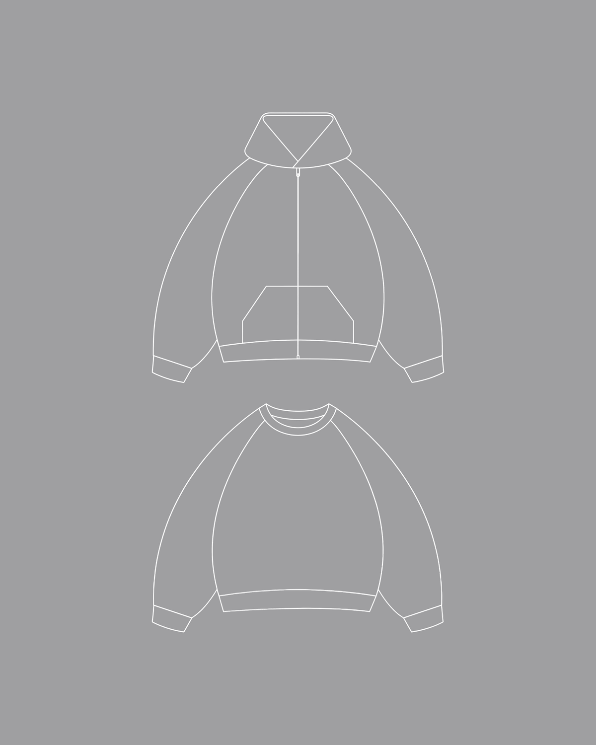 PREMIUM ZIP HOODIE + CREWNECK SET 500gsm