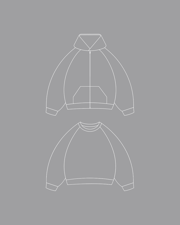 PREMIUM ZIP HOODIE + CREWNECK SET 500gsm