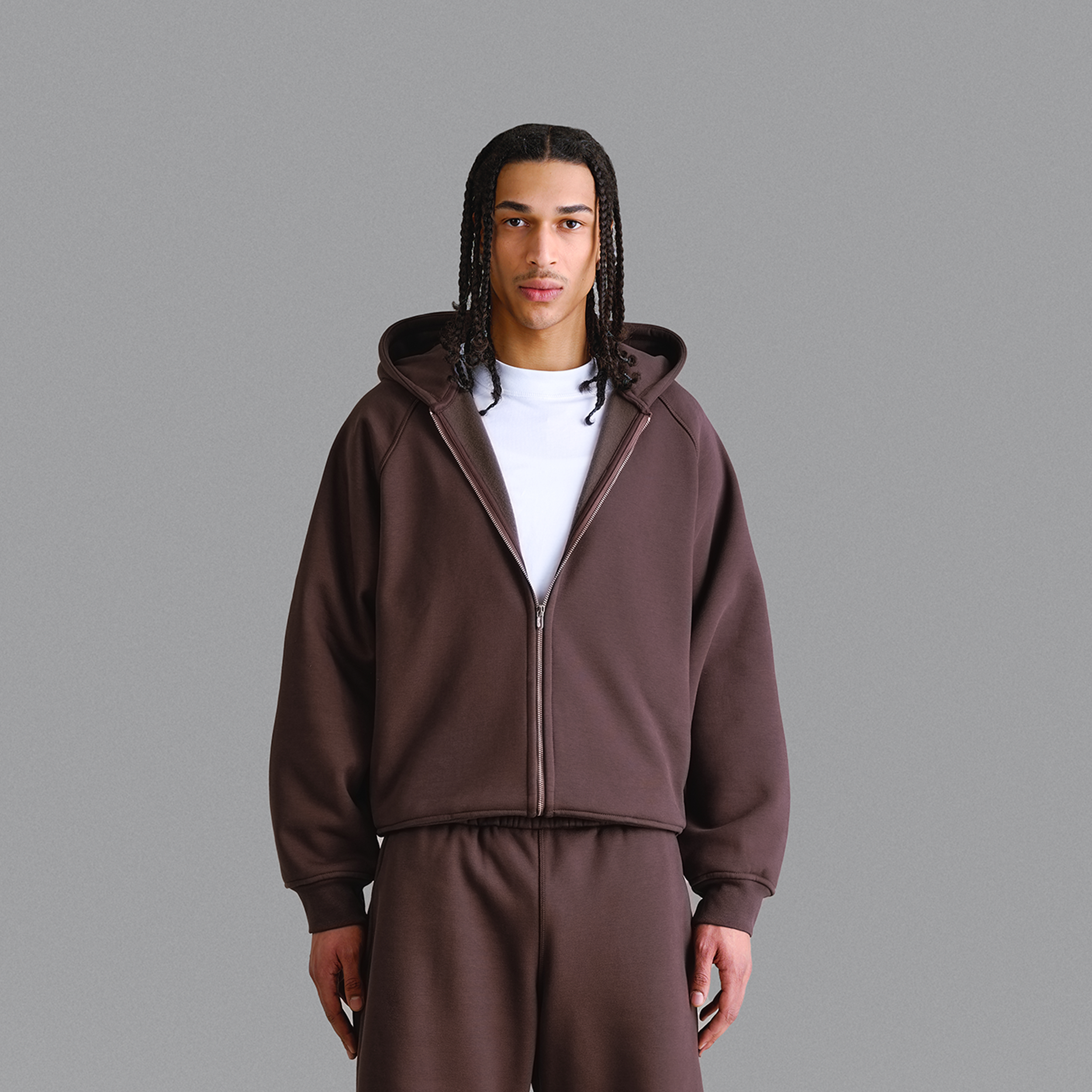 Premium 500gsm Mocha Brown Zip Hoodie