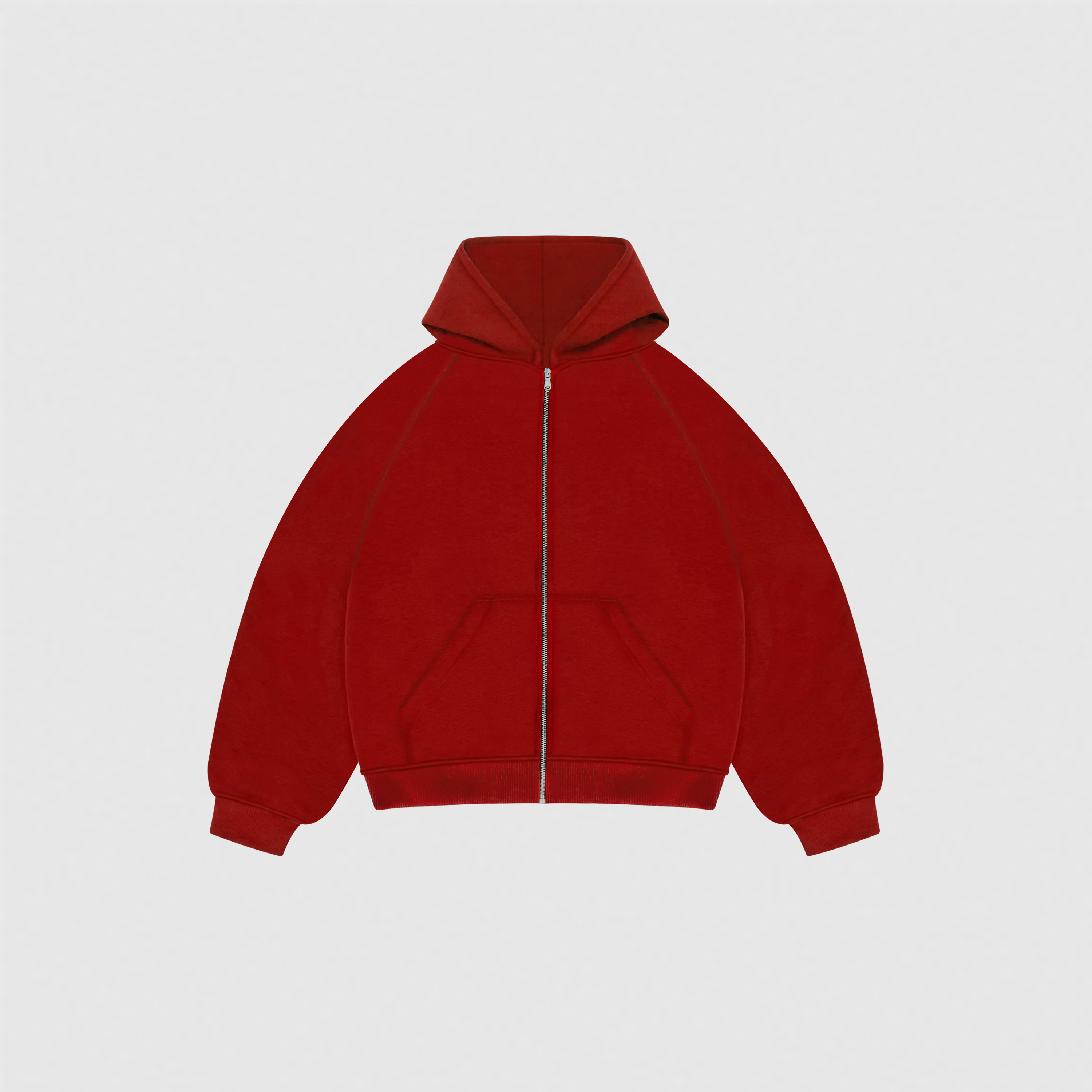 EVERYDAY OXIDE RED ZIP HOODIE-Hoodie-Lomalab-2X-SMALL-Red-Lomalab