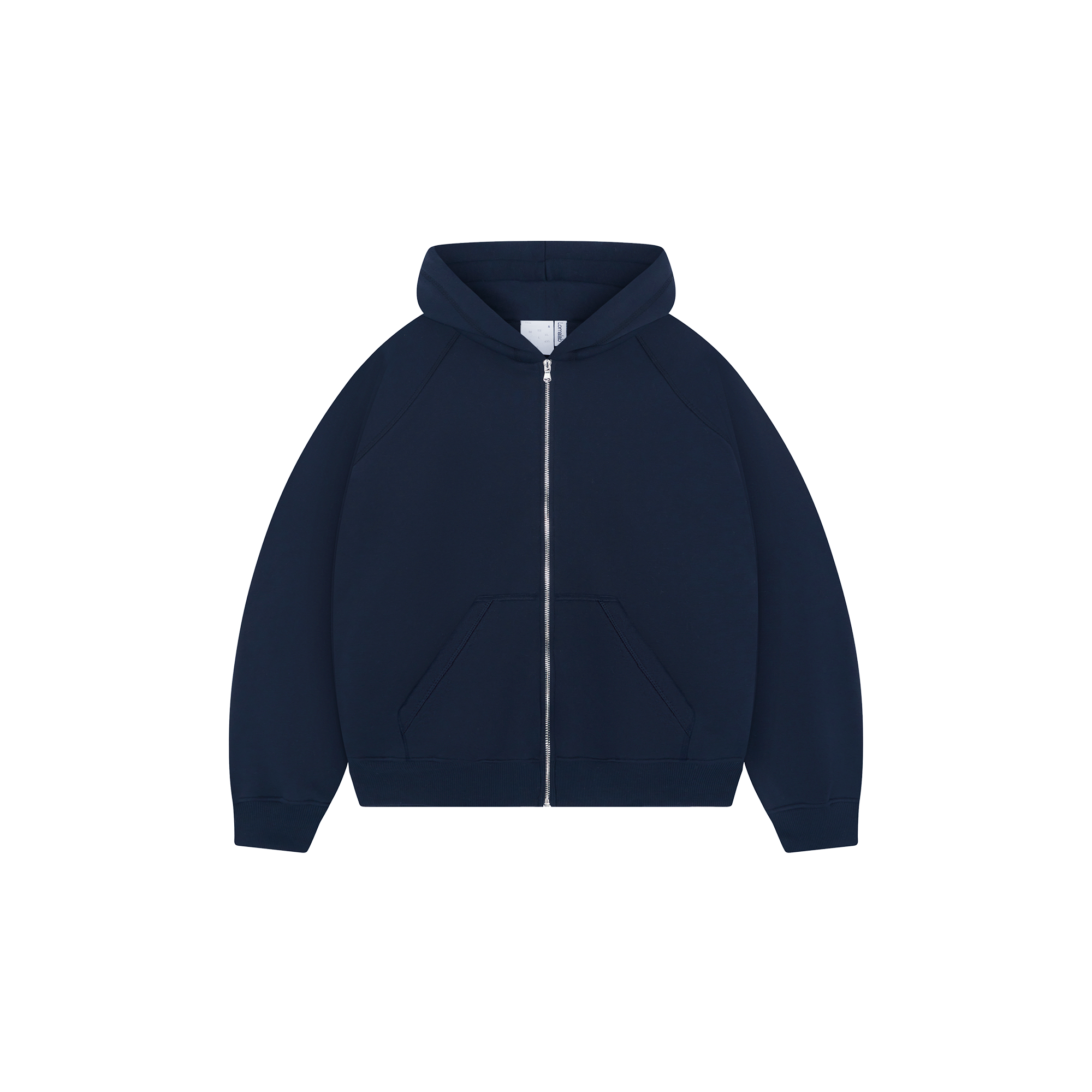 Alltags Marineblau Zip Hoodie