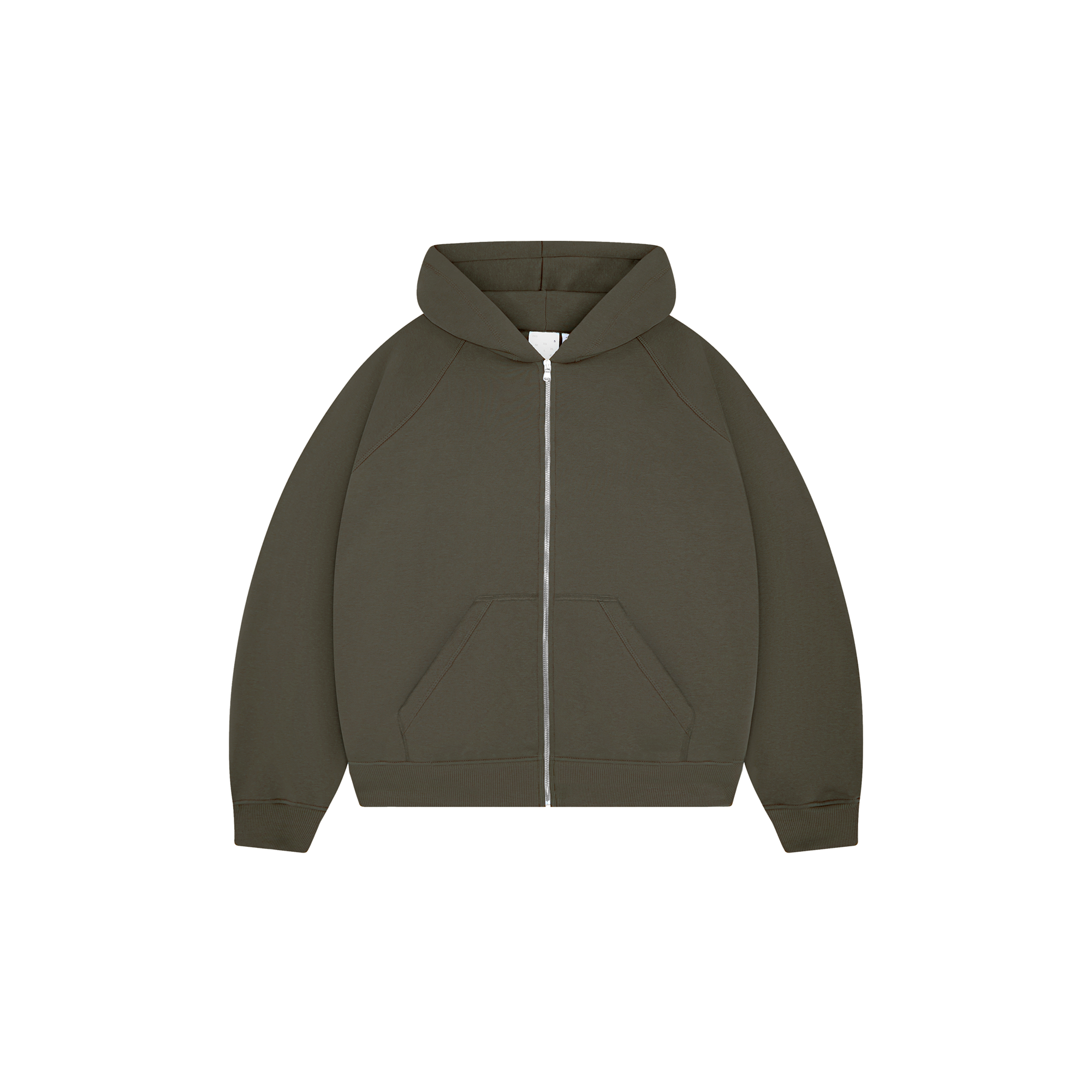 Hoodie zippé vert militaire quotidien