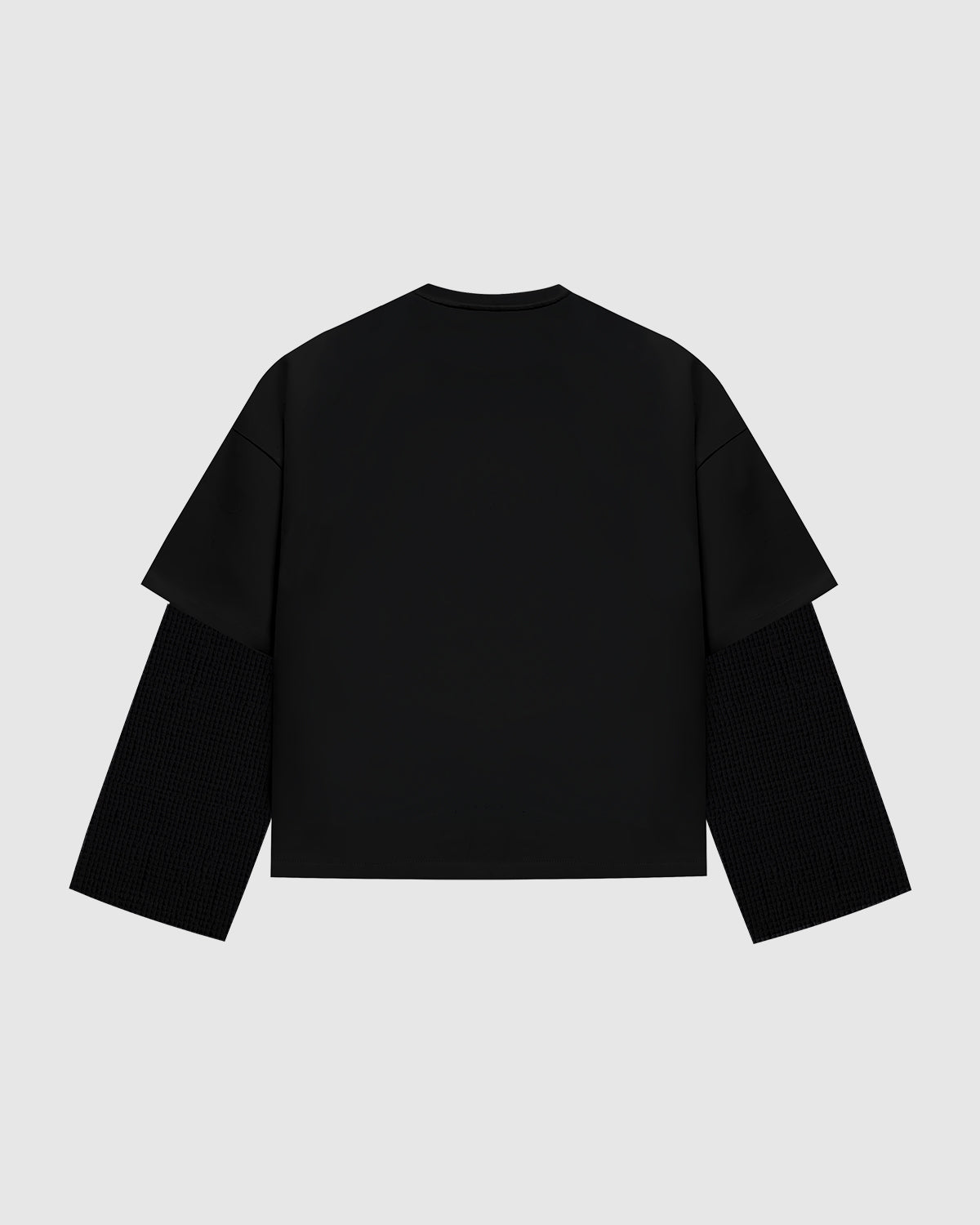 Waffle Jet Black Double-Sleeve Tee