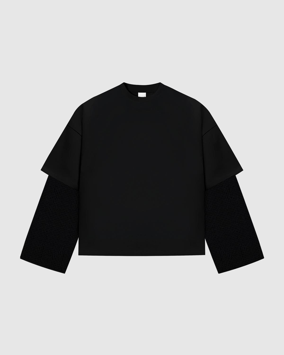 Waffle Jet Black Double-Sleeve Tee