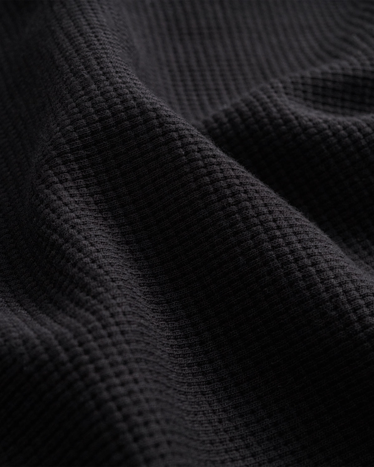 Waffle Jet Black Double-Sleeve Tee