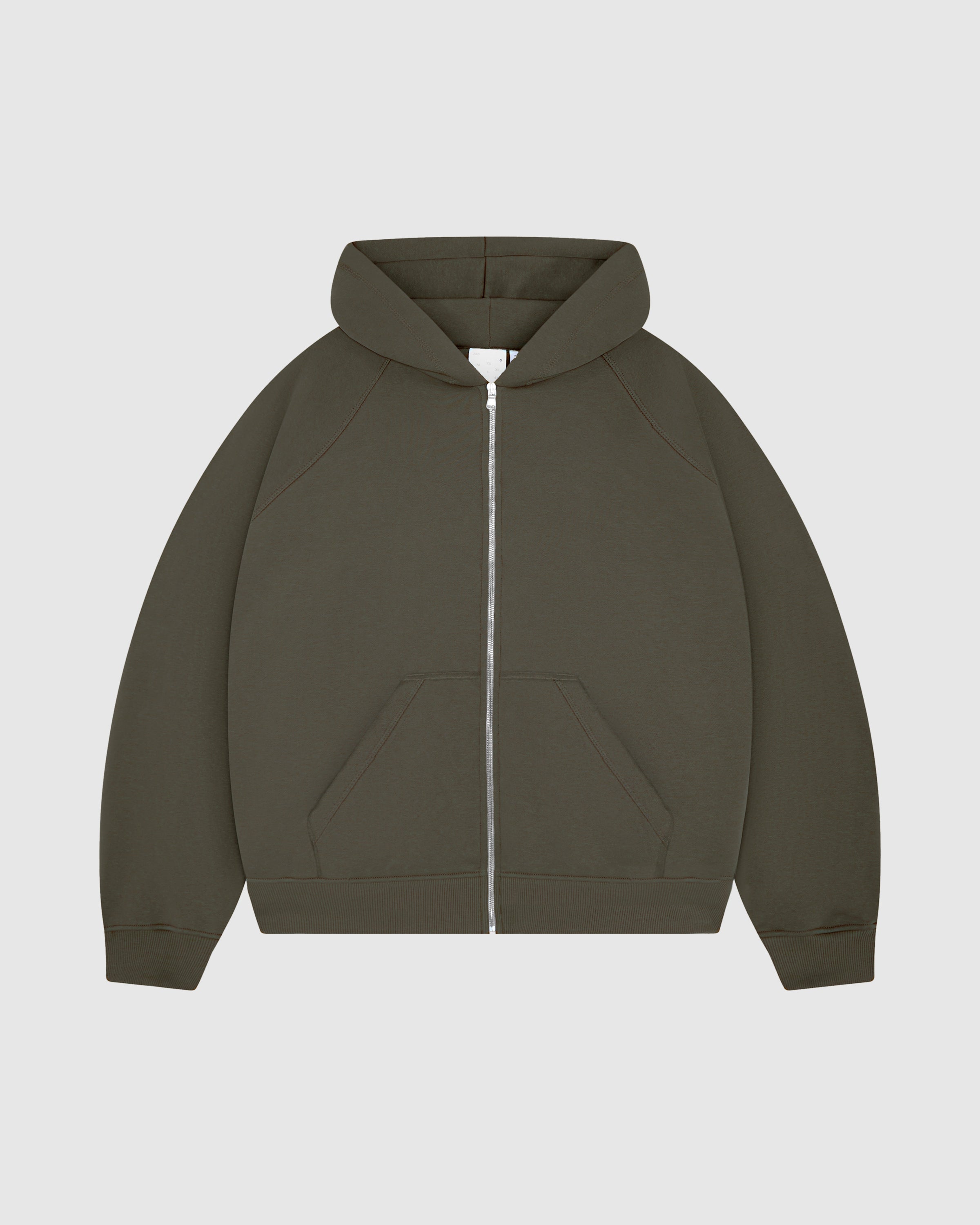 EVERYDAY MILITARY GREEN ZIP HOODIE