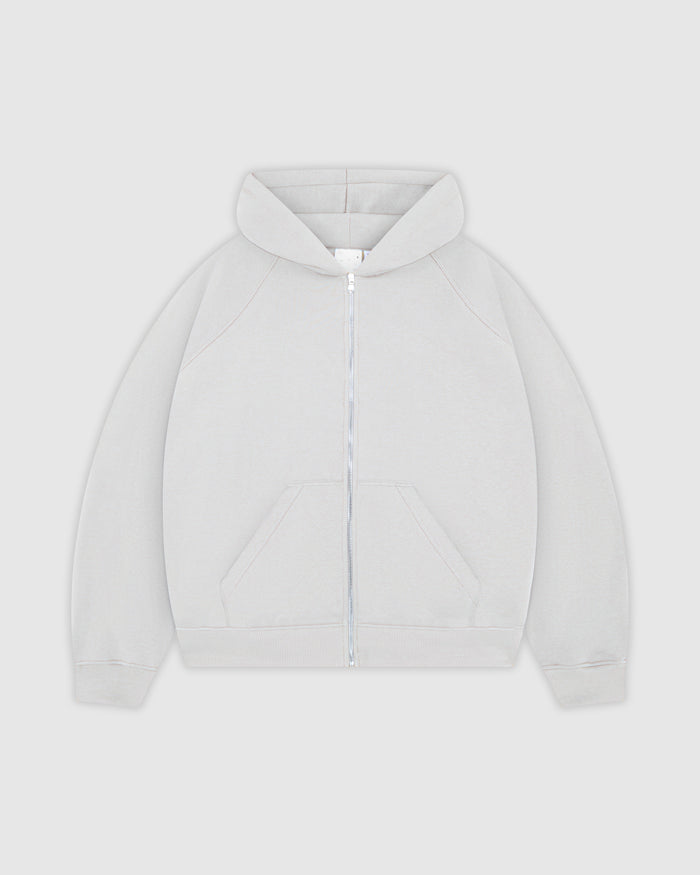 EVERYDAY OPTICAL WHITE ZIP HOODIE