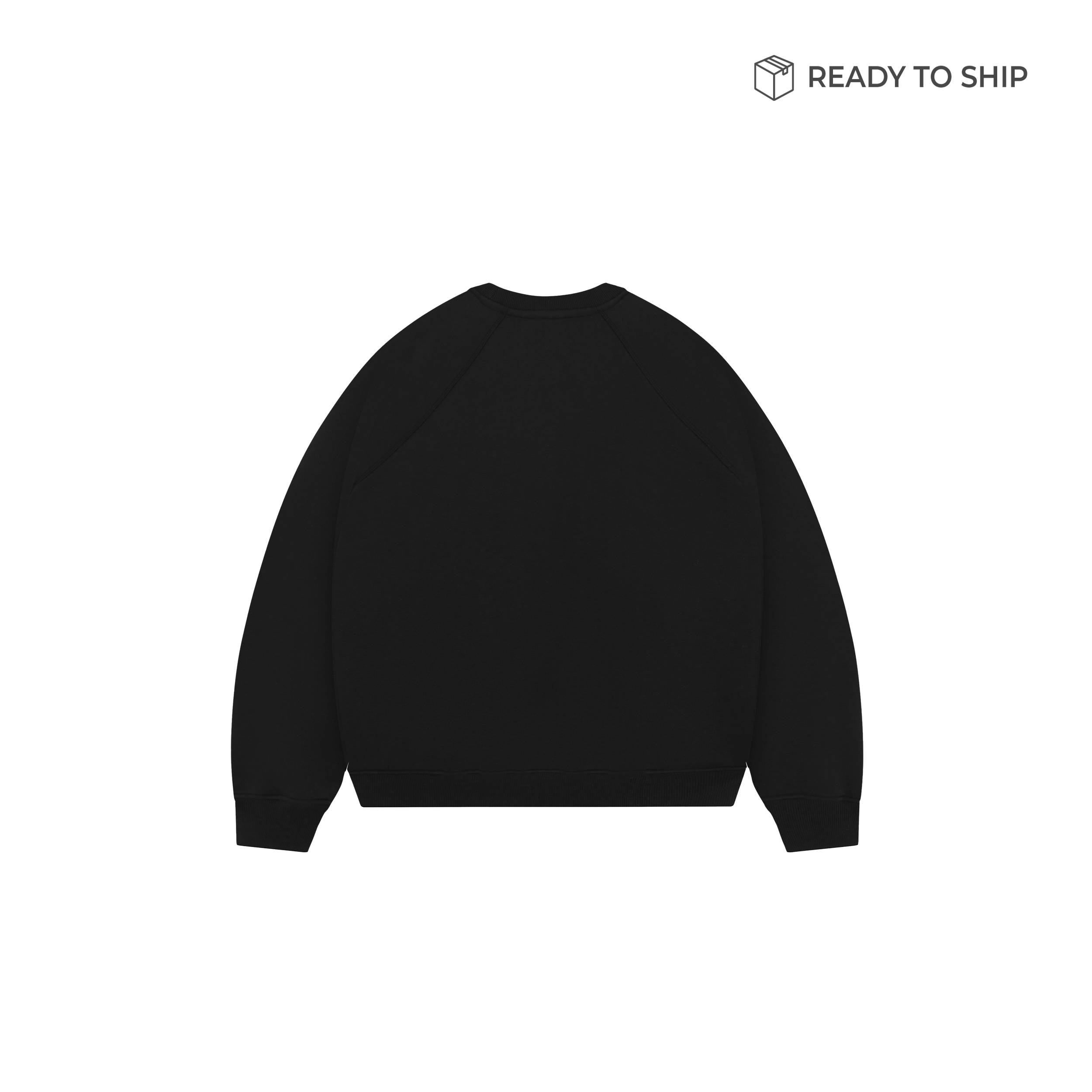 Premium 500gsm Jet Black Crewneck